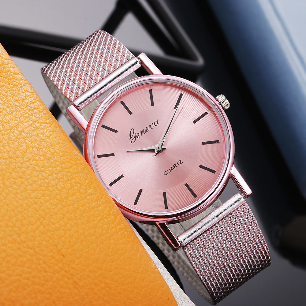 Elegant Rose Gold Heart Dial Watch Female Simple Temperament Student Waterproof Female High-level Female Luxury Watches Women