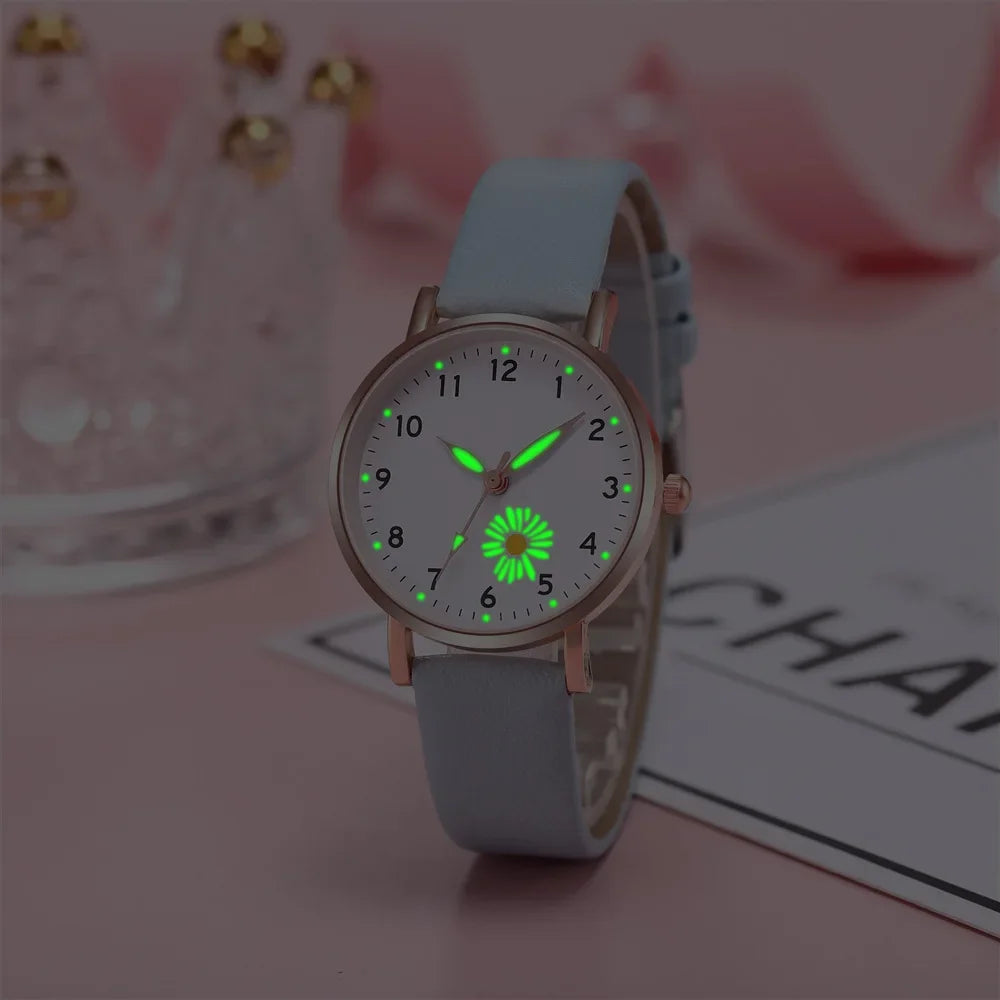 Trendy Ladies Wrist Watches Luminous Women Simple Watches Casual Leather StrapWatch Clock Femme