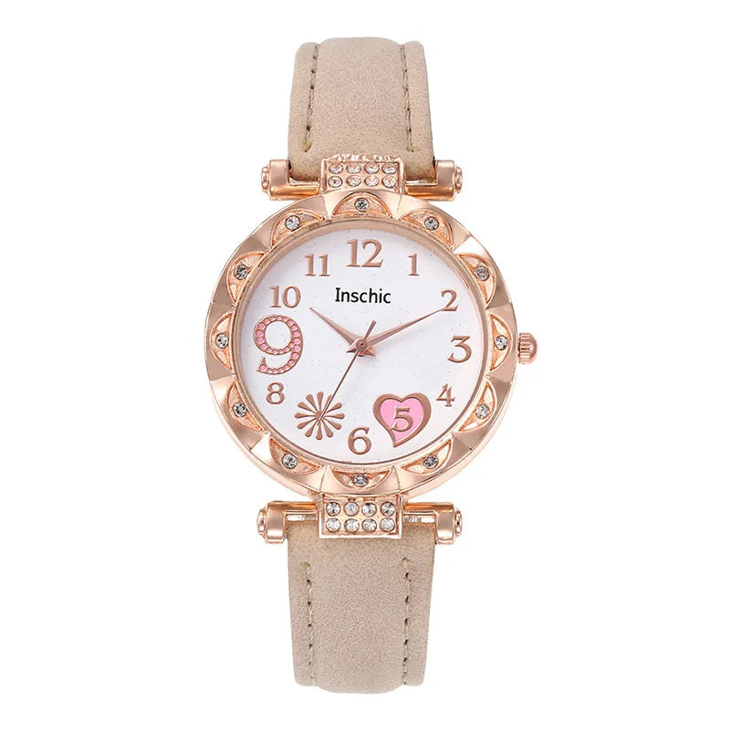 Luxury Fashion Women Watch Multi-color PU Leather Strap LadiesWristwatch Alloy Bracelet for Ladies Gift