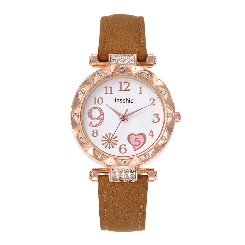 Luxury Fashion Women Watch Multi-color PU Leather Strap LadiesWristwatch Alloy Bracelet for Ladies Gift