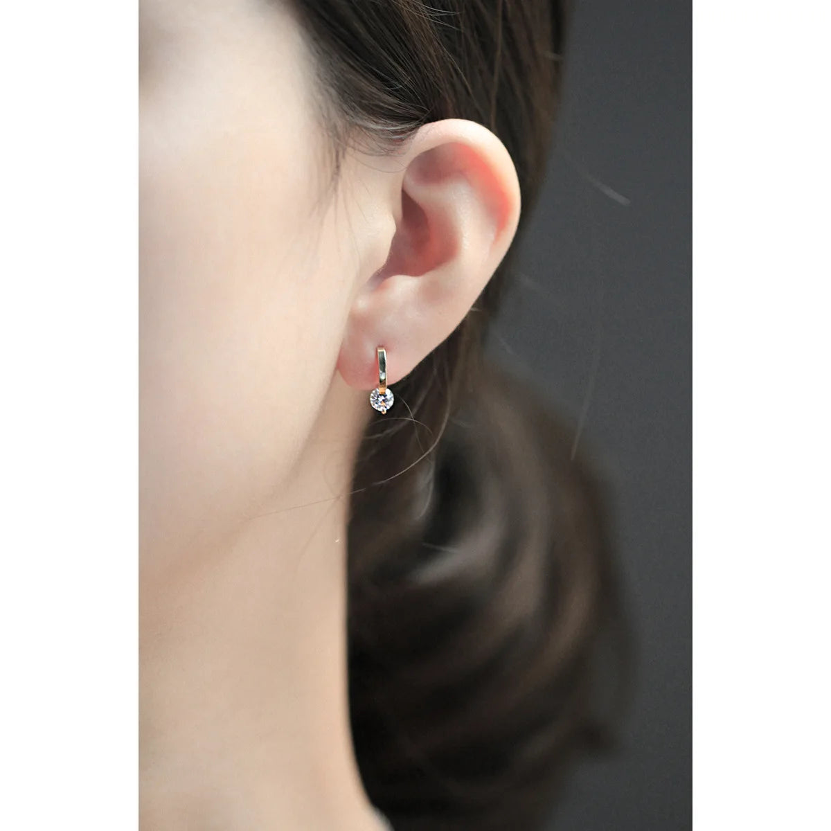 Needle Simple Shiny Zircon Earrings Gold Plating Jewelry Crystal Stud Earrings Women