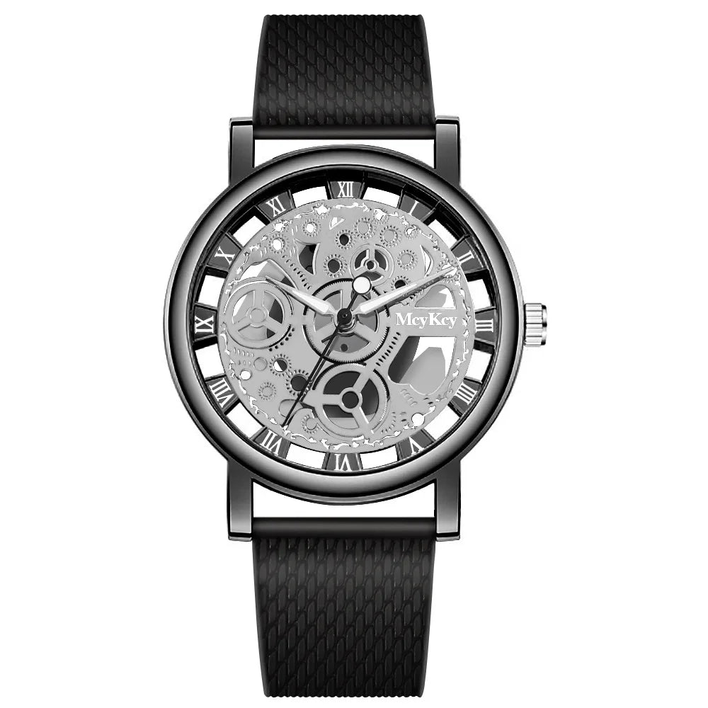 New Fashion Top Women Hollow Skeleton Faux Mechanical Watch Ladies Metal Mesh Wrist Watches For Female