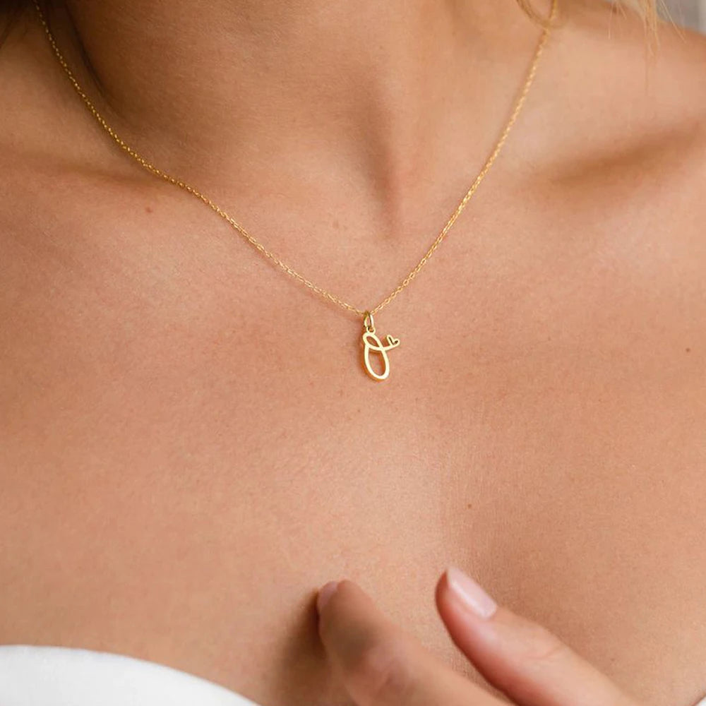 Stainless Steel Initial Necklace