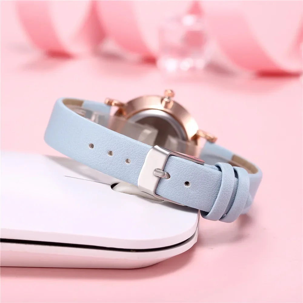 Trendy Ladies Wrist Watches Luminous Women Simple Watches Casual Leather StrapWatch Clock Femme