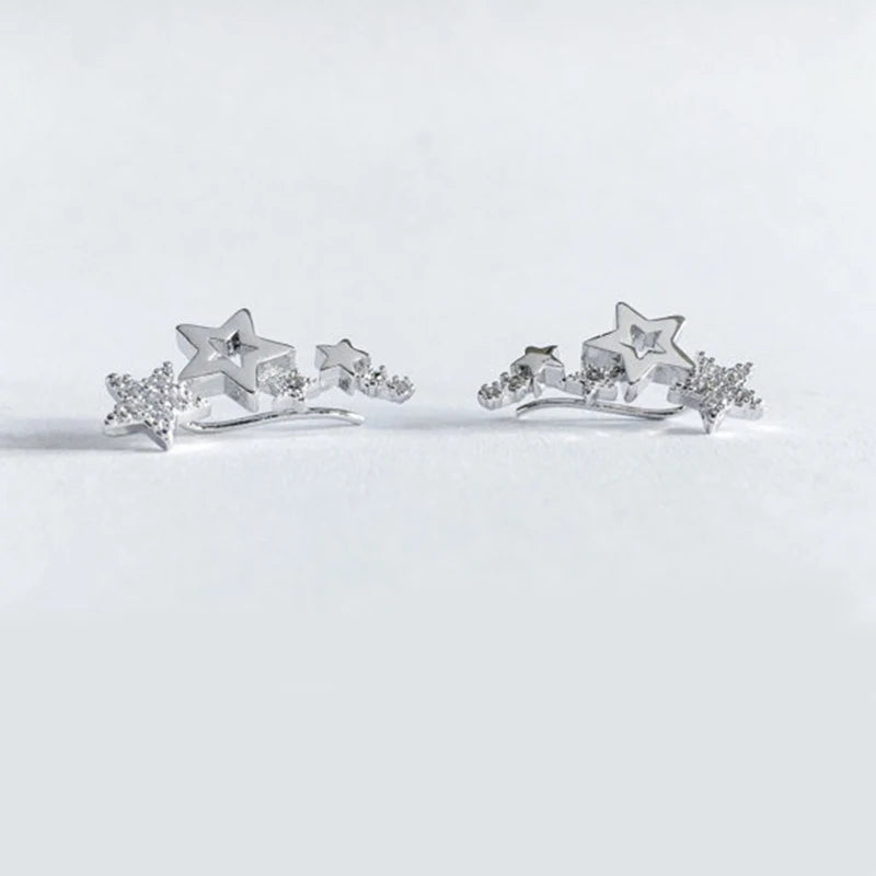 Shiny Star Stud Earrings for Women Elegant Zircon Rhinestone Mini Star Earrring Girls Party Birthday Fashion Jewelry Gifts