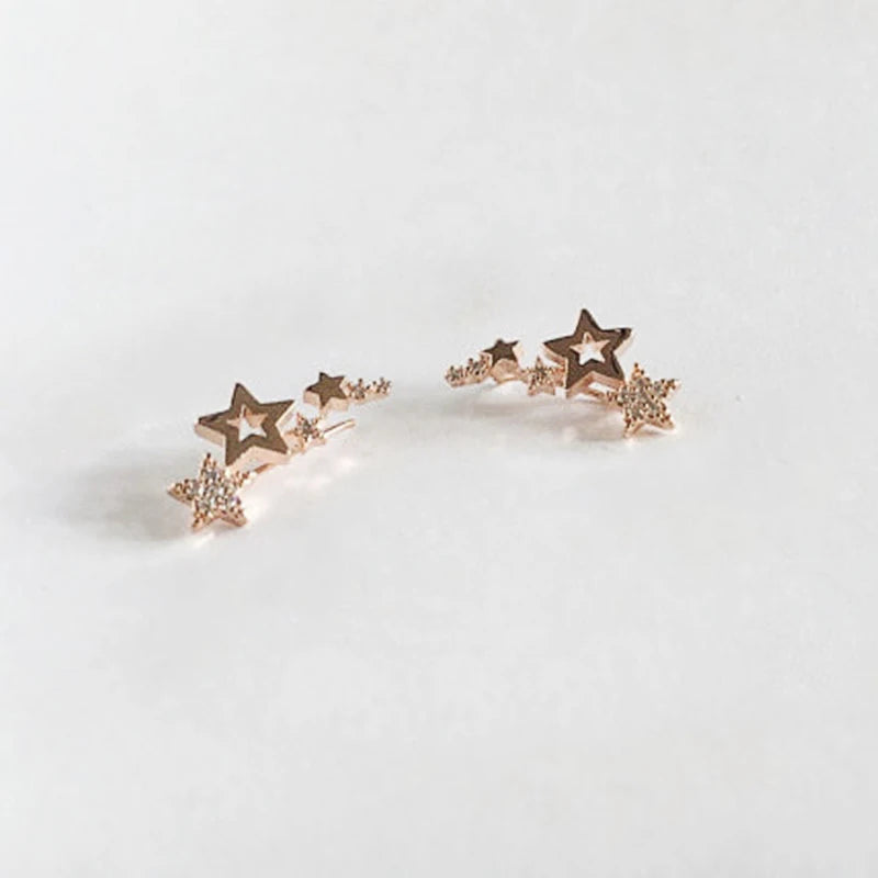 Shiny Star Stud Earrings for Women Elegant Zircon Rhinestone Mini Star Earrring Girls Party Birthday Fashion Jewelry Gifts